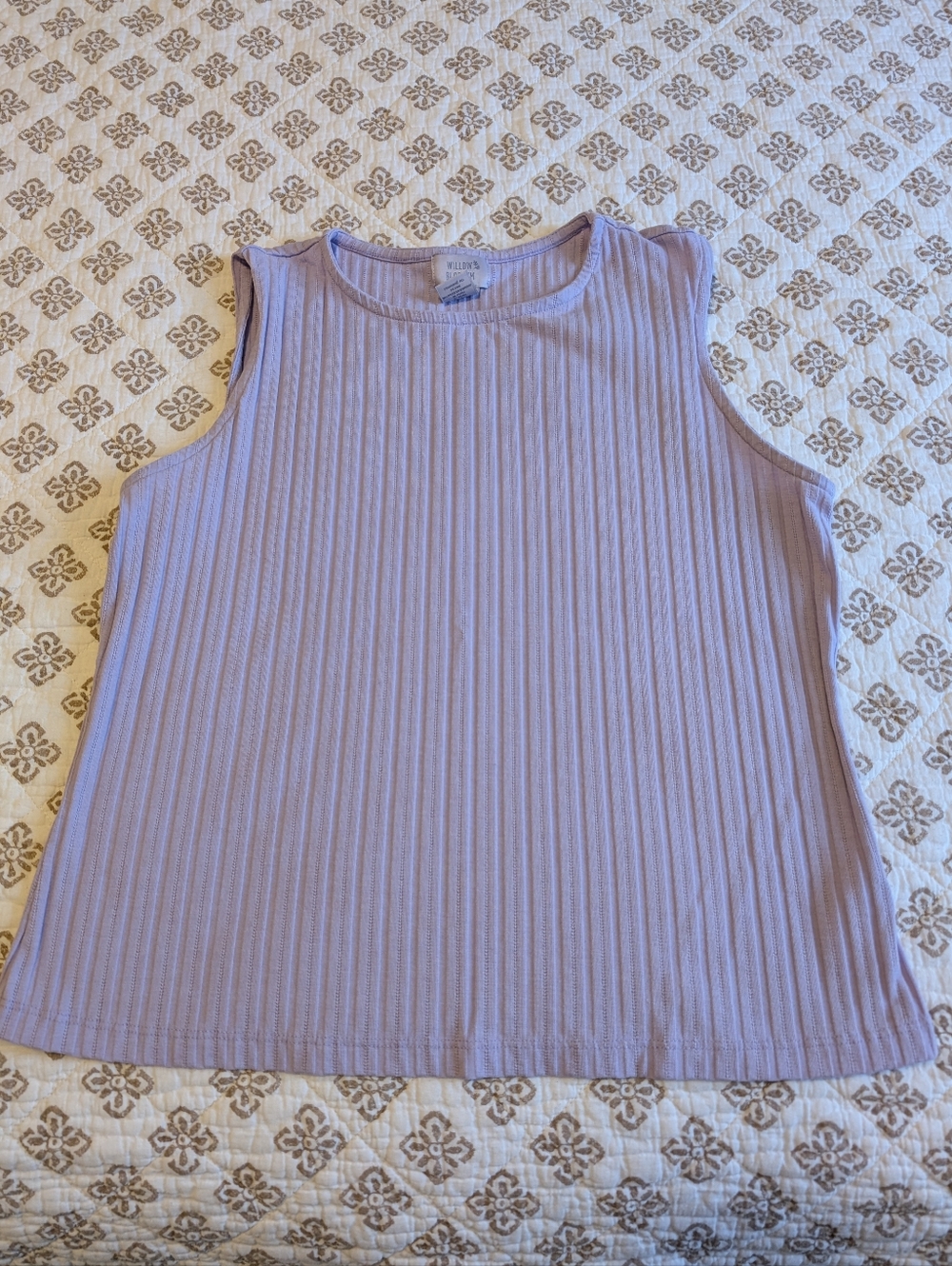 Willow & Blossom Ribbed Tank Top in Light Lavender/Lilac